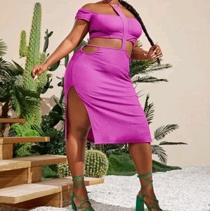 Cut out, tie back, spilt thigh dress